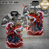 Maxcorners Bowling Shark Pirate Multicolor Customized Name, Team Name 3D Shirts