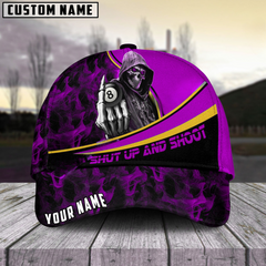 Maxcorners Billiard Ball 8 Hooded Skull Personalized Name 3D Cap (6 Colors)