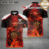 Maxcorners Darts Demon Fire Style Multicolor Customized Name, Team Name 3D Shirts