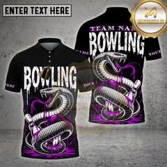 Maxcorners Bowling Shirts Snake Venom Drip Design Multi Options Personalized Name, Team Name 3D Shirt