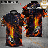 Maxcorners Ball 8 Fiery Wolf Billiard Jersey Multicolor Options Personalized Name, Team Name 3D Shirt
