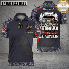 Maxcorners Billiard Never Underestimate a Grandpa Who Is Also a U.S. Veteran Multicolor Customized Name, Team Name 3D Shirts