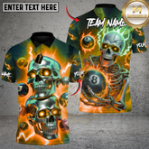 Maxcorners Skullstrike Lightning Billiards Multicolor Customized Name, Team Name 3D Shirt