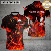 Maxcorners Bowling And Pin Samurai Inferno Design Multicolor Customized Name, Team Name 3D Shirts