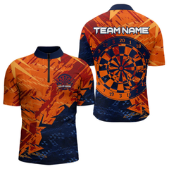 Maxcorners Blue & Orange Dartboards Custom Grunge Dart Shirt For Men, Dart Team Jerseys LM0705