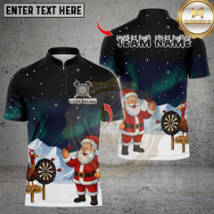Maxcorners Funny Santa Playing Darts Personalized Name 3D Unisex Shirt
