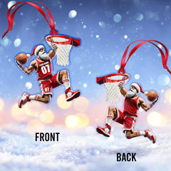 Maxcorners Custom Name and Number Basketball Ornament, Christmas Gift for Basketball Lover 2D Flat LM2211