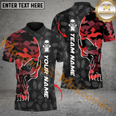 Maxcorners Skull Camo Bowling Jersey Multicolor Options Personalized Name, Team Name 3D Shirt