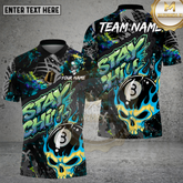 Maxcorners Billiards Skull Blue Flame Graffiti Multioptions Personalized Name, Team Name Unisex 3D Shirt (4 Colors)