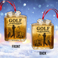 Maxcorners Golf And Bourbon Ornament, Golf Ornament Christmas Gift, Golf Decor For Golfer
