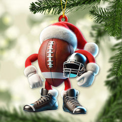 Maxcorners Custom Name Rugby Ornament, Rugby Lover Christmas Gift 2D Flat LM2211