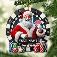 Maxcorners Custom Name Poker Ornament, Poker Christmas Gift 2D Flat LM2111
