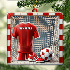 Maxcorners Custom Name and Number Handball Ornament, Christmas Gift for Handball Lovers 2D Flat LM2211