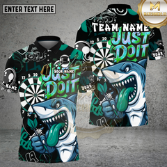 Maxcorners Shark Dartboard Graffiti Just Do It Multioptions Personalized Name, Team Name Unisex 3D Shirt (4 Colors)