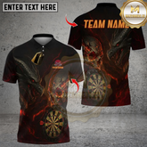 Maxcorners Darts Dark Vibes Mystery Skull Multicolor Customized Name, Team Name 3D Shirts