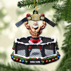Maxcorners Custom Name MMA Boxing Ornament, Boxing Lover Christmas Gift 2D Flat LM2111