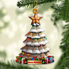 Maxcorners Custom Name Badminton Christmas Tree Ornament, Badminton Lover Christmas Gift 2D Flat LM2211