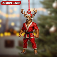 Maxcorners Personalized Karate Deer Ornament, Custom Name Martial Arts Christmas Decoration
LM0411