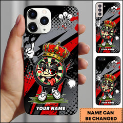 Maxcorners Darts King Champion Cartoon Personalized Name Phone Case