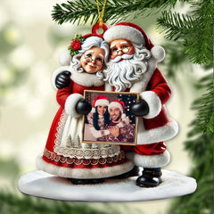 Maxcorners Custom Name and Photo Christmas Couple Ornament, Couple Christmas Gift 2D Flat LM2111