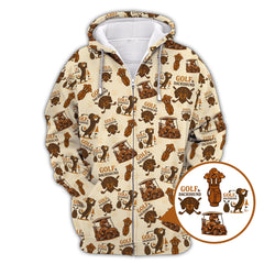 Maxcorners Pattern Dachshund Golf Shirt, Golf & Dachshund Polos For Dog Lovers, Golf Gift For Golfers