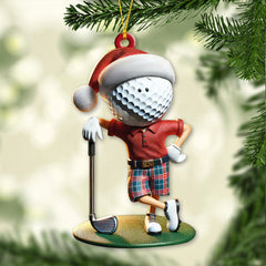 Maxcorners Custom Name Golf Santa Ornament, Golf Lover Christmas Gift 2D Flat LM2211