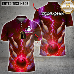 Maxcorners Bowling Electric Storm Multicolor Customized Name, Team Name 3D Shirts
