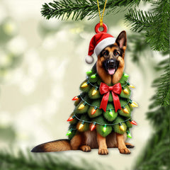 Maxcorners Custom Name German Shepherd Ornament, German Shepherd Christmas Gift 2D Flat LM2111