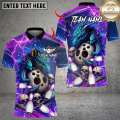 Maxcorners Dragon Mother And Child With Bowling Multicolor Customized Name, Team Name 3D Shirts