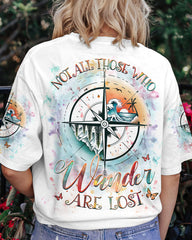Maxcorners Not All Those Who Wander Are Lost Compass All Over Print LM2101