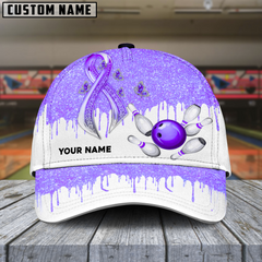 Maxcorners Bowling Awereness Edition Multicolor Personalized Name 3D Cap