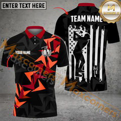 Maxcorners Golf Fallen Leaves Multicolor Option Customized Name, Team Name 3D Polo Shirt