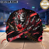 Maxcorners Bowling Lion King Multicolor Personalized Name 3D Cap