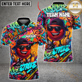 Maxcorners Graffiti Bowling Strike Multicolor Personalized 3D Shirt, Cool Ball with Shades & Street Art Shirts