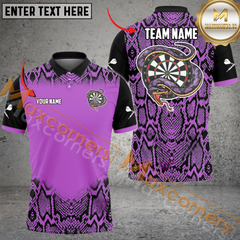 Maxcorners Darts Snake Mutilcolor Options Personalized Name, Team Name 3D Polo Shirt