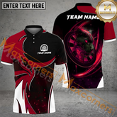 Maxcorners Darts Lightning Panther Mutilcolor Options Personalized Name, Team Name 3D Polo Shirt
