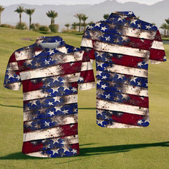 Maxcorners Patriotic Golf Polo Shirt, Mens Golf Shirt, Gift For Golf Lovers, Patriotic Gifts