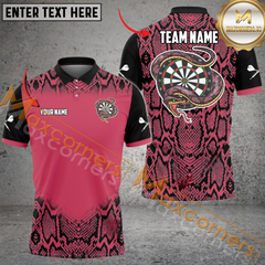 Maxcorners Darts Snake Mutilcolor Options Personalized Name, Team Name 3D Polo Shirt
