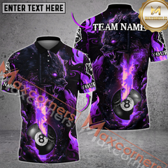 Maxcorners Ball 8 Fiery Wolf Billiard Jersey Multicolor Options Personalized Name, Team Name 3D Shirt