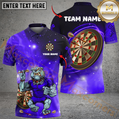 Maxcorners Darts Cosmic Bulldog Multicolor Customized Name, Team Name 3D Shirts