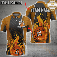 Maxcorners Bowling Blazing Strike Multicolor Customized Name, Team Name 3D Shirts
