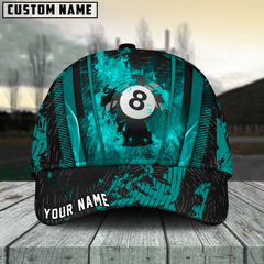 Maxcorners Billiard Ball 8 Abstracts Grunge Texture Personalized Name 3D Cap (6 Colors)