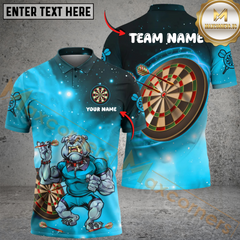 Maxcorners Darts Cosmic Bulldog Multicolor Customized Name, Team Name 3D Shirts