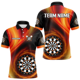 Maxcorners Circle Flame Dartboard Custom Orange Dart Shirt For Men, Dart Team Jerseys LM154