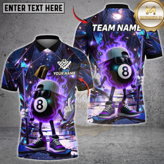 Maxcorners Billiard Cosmic 8-Ball Multicolor Customized Name, Team Name 3D Shirt