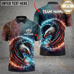 Maxcorners Golf Premium Eagle Multicolor Customized Name, Team Name 3D Shirts