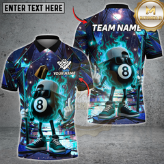 Maxcorners Billiard Cosmic 8-Ball Multicolor Customized Name, Team Name 3D Shirt