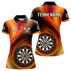 Maxcorners Circle Flame Dartboard Custom Orange Dart Shirt For Men, Dart Team Jerseys LM154