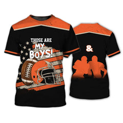 Maxcorners Rugby Those Are My Boys Football Multioptions Customized Name, Team Name 3D Shirt (5 Colors)