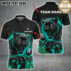 Maxcorners Billiard Panther Multicolor Options Personalized Name, Team Name 3D Shirt